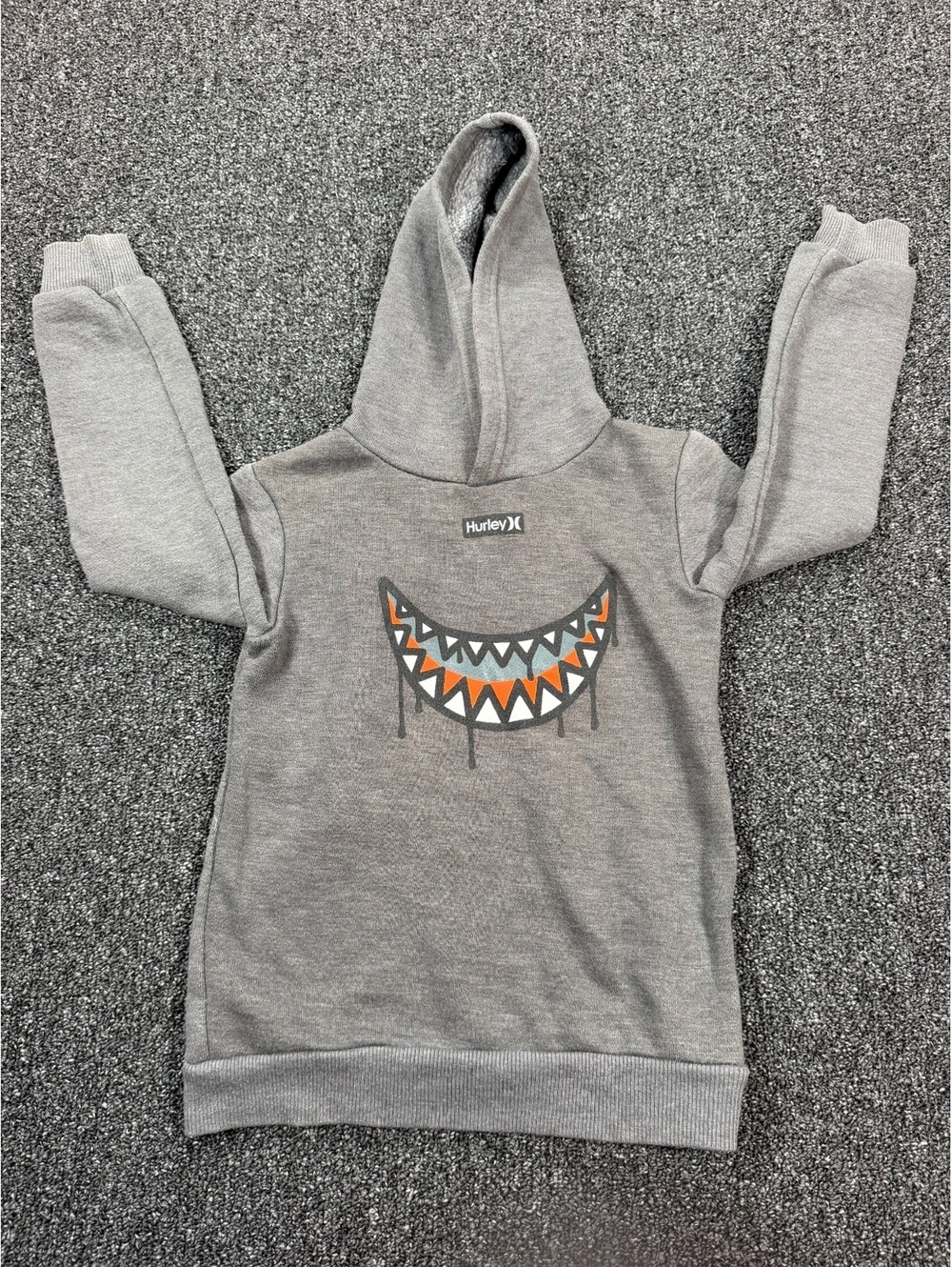 Hurley Boys Gray 4T Hoodie with shark teeth